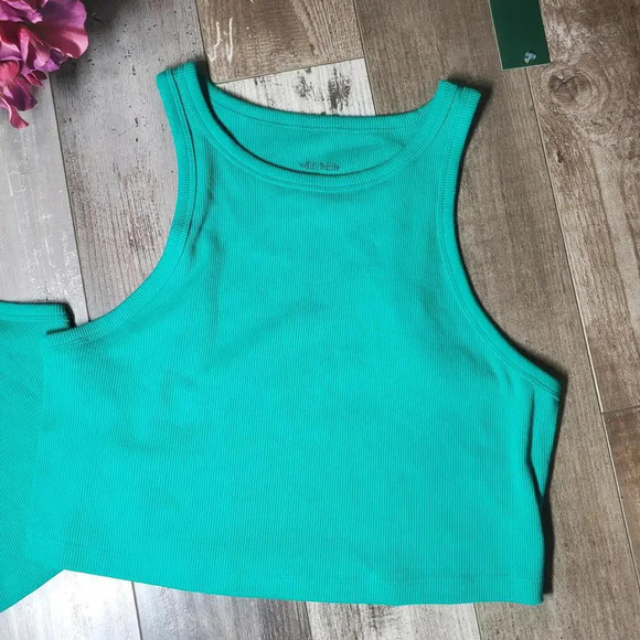 NWT Wild Fable 2-Piece Teal Green Cropped Tank Bundle Size XL Ribbed - Picture 15 of 15